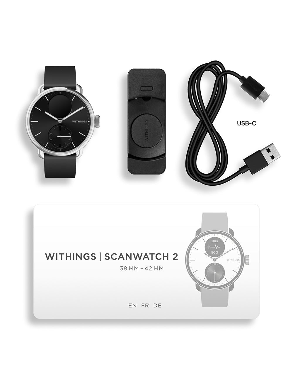 Withings HWA10-model 1-All-Int Scanlaikrodis 2 Black 38 mm 5ATM