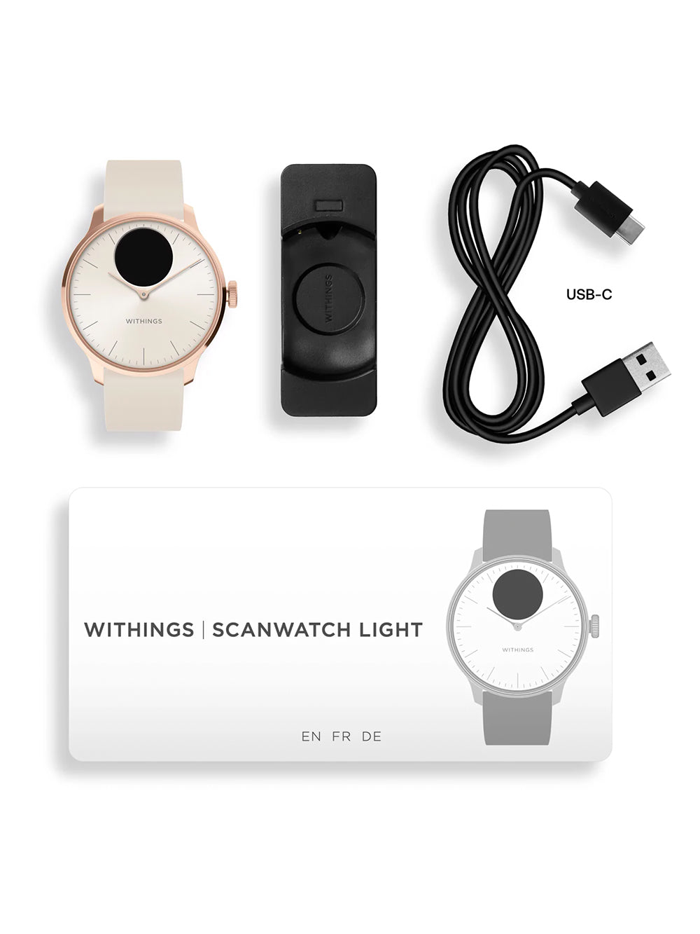 Withings HWA11-model 1-All-Int Scanlaikrodis Light Sand 37 mm 5ATM