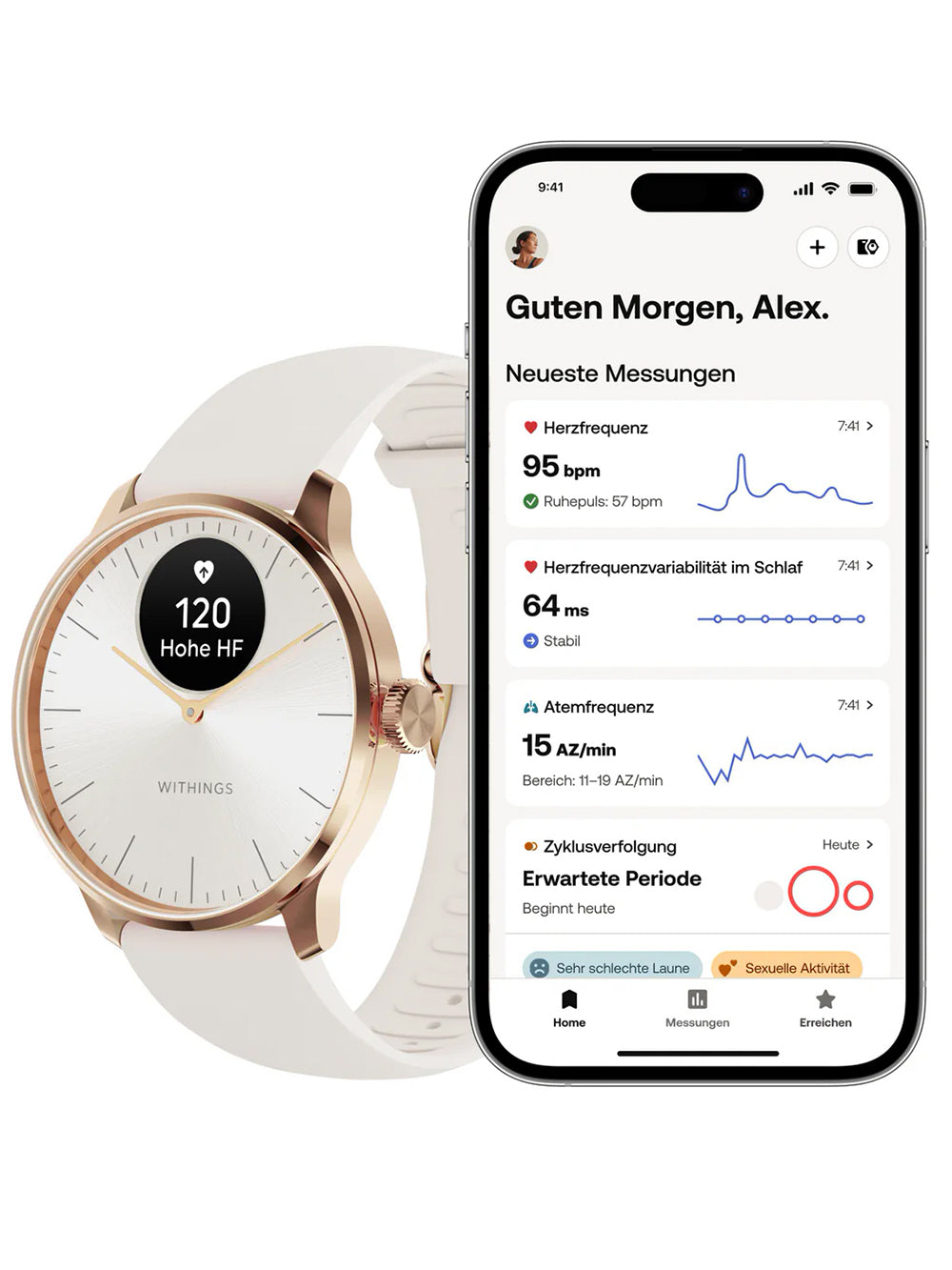 Withings HWA11-model 1-All-Int Scanlaikrodis Light Sand 37 mm 5ATM