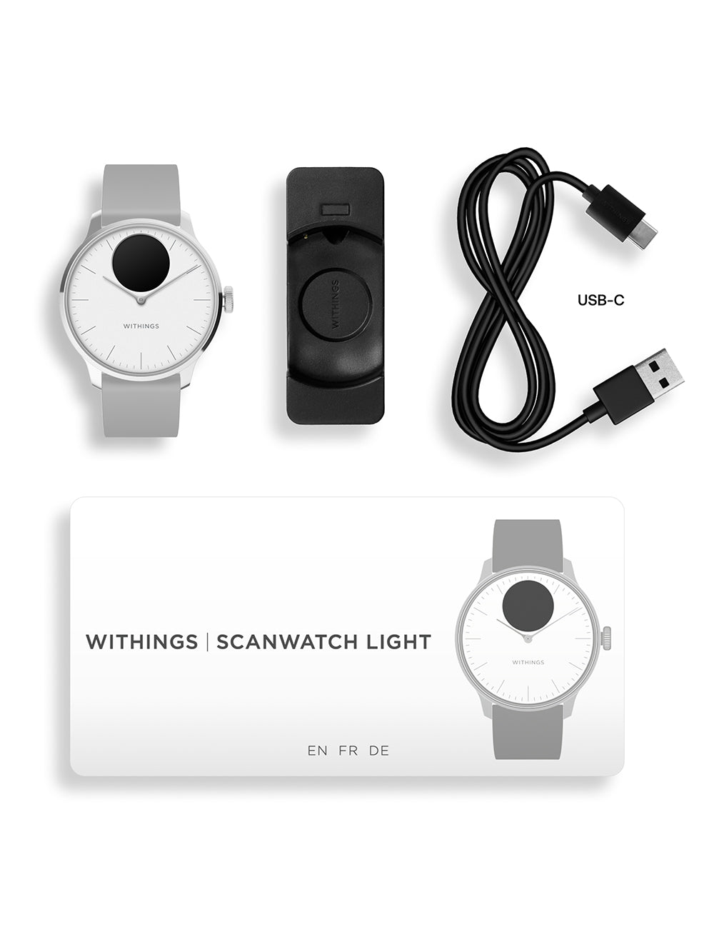 Withings HWA11-model 3-All-Int Scanlaikrodis Light White 37 mm 5ATM