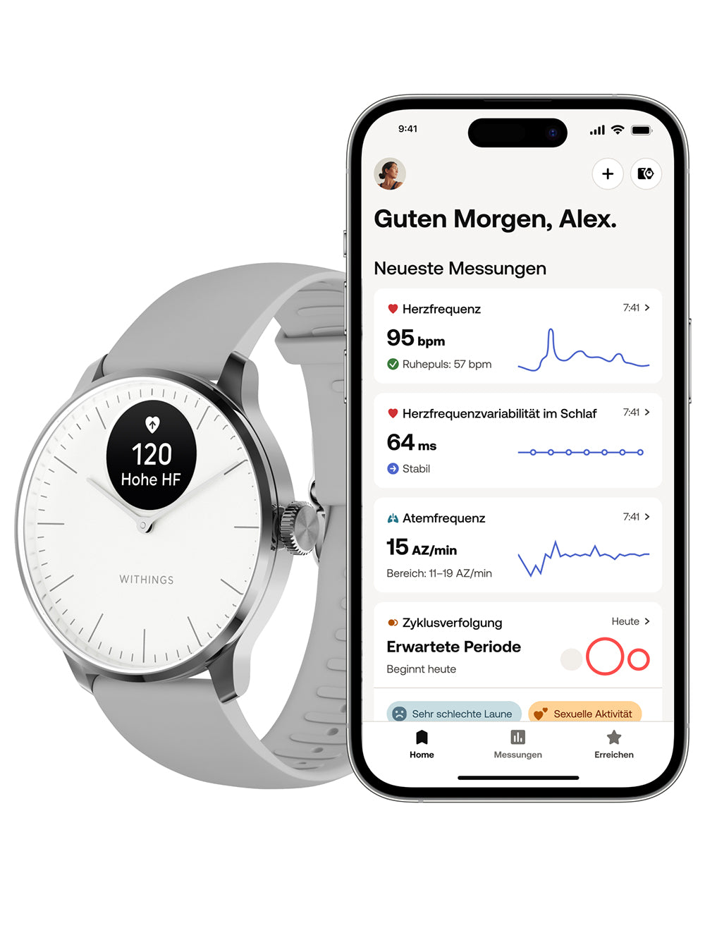 Withings HWA11-model 3-All-Int Scanlaikrodis Light White 37 mm 5ATM
