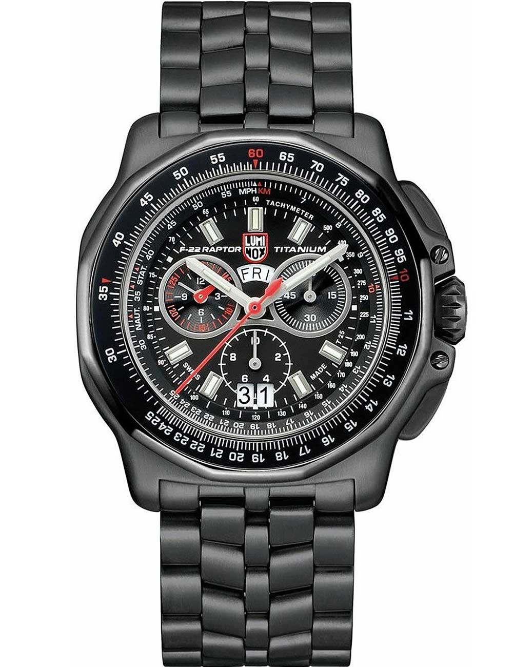 Luminox XA.9272 vyriškas laikrodis F-22 Raptor Titanium Chronograph 44mm 200M