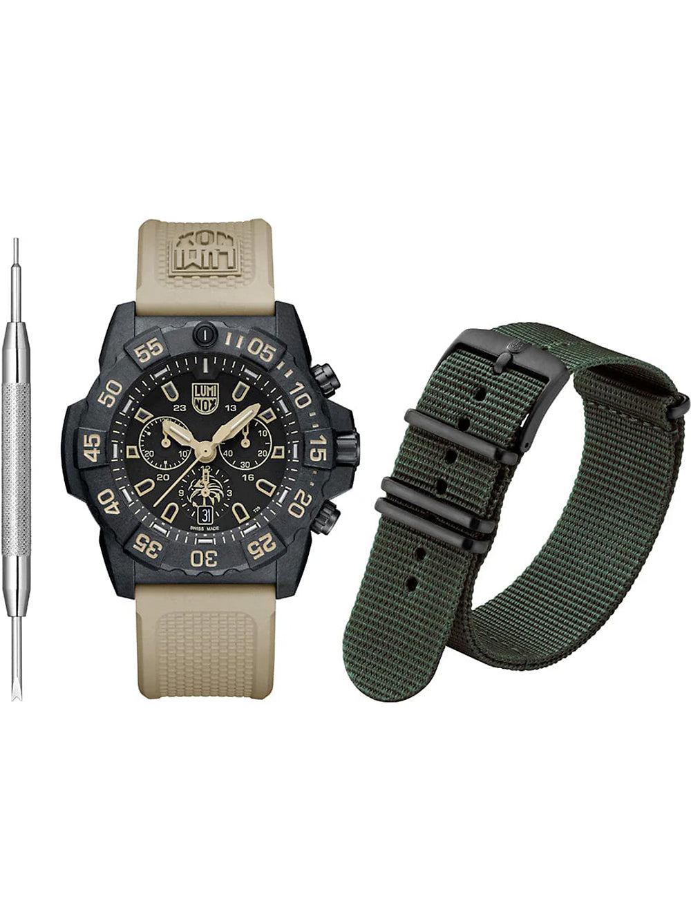 Luminox XS.3590.NSF.SET vyriškas laikrodis Navy Seal Foundation Chronograph Set 45mm 20ATM