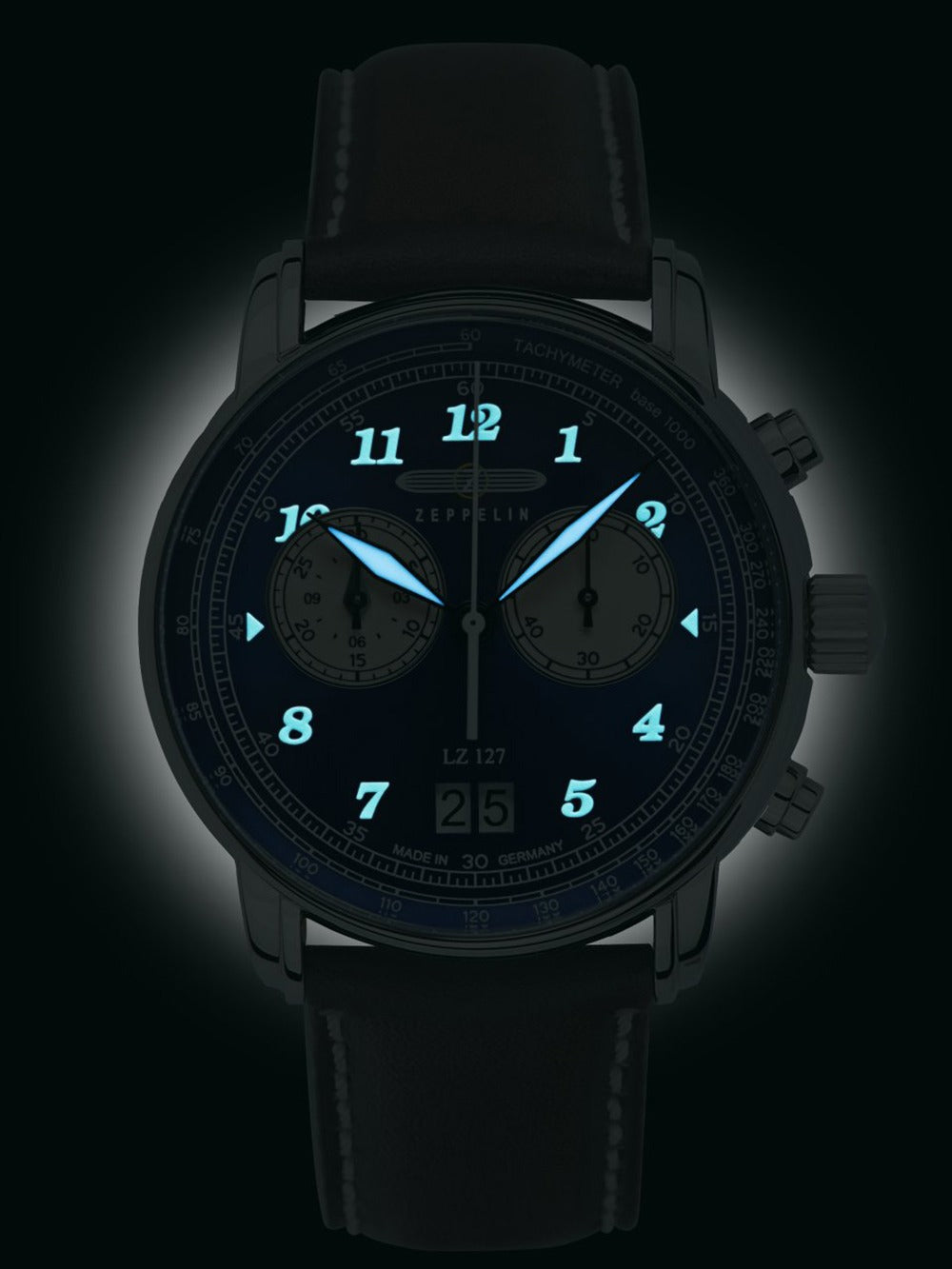 Zeppelin 8684-3 vyriškas laikrodis LZ127 Graf Zeppelin Chronograph 40mm 5ATM