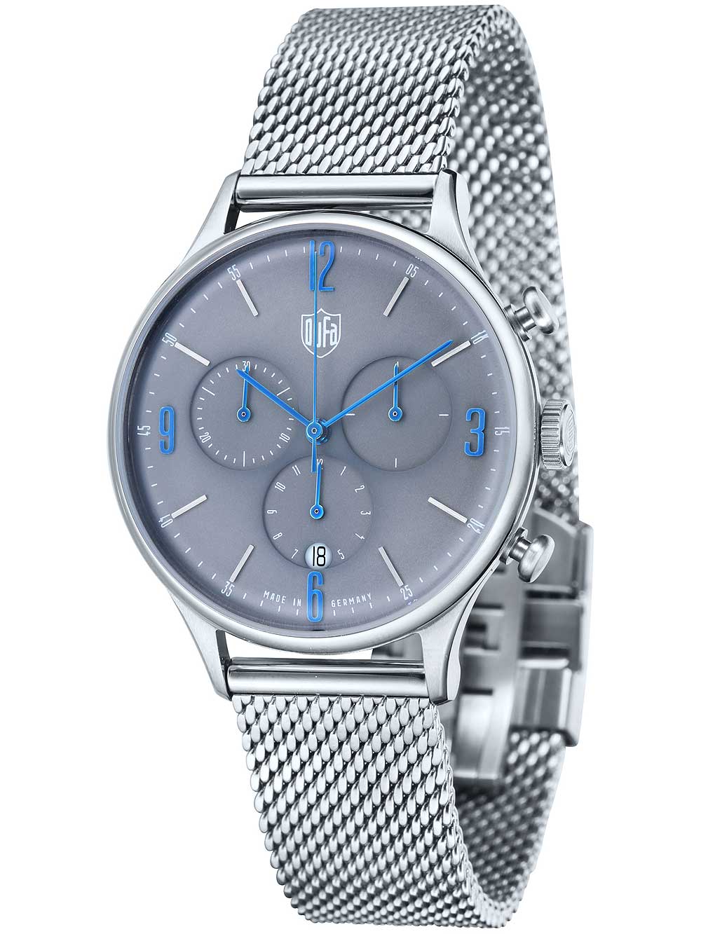 DuFa DF-9002-11 Van der Rohe vyriškas laikrodis Chronograph 38mm 3 ATM